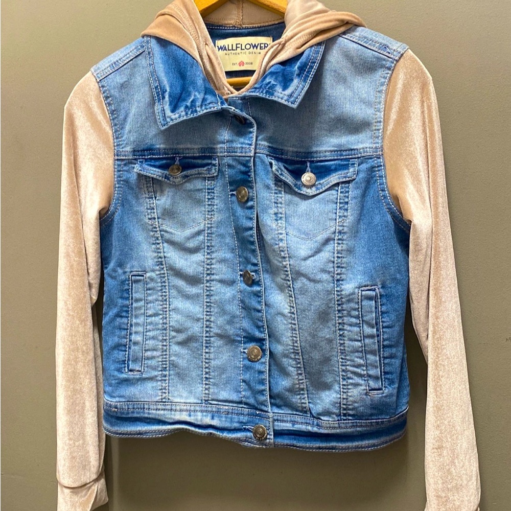 Wallflower Juniors Small Jean & Velour Jacket  - SMALL - Worn just a few times!